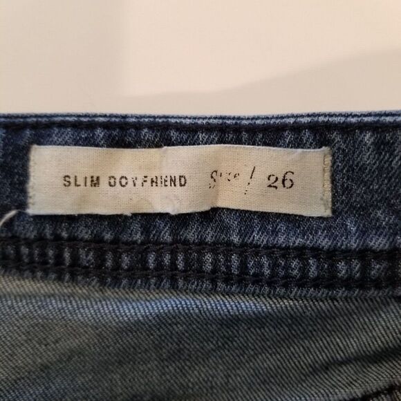 Pilcro Anthropologie Women Slim Boyfriend Denim Shorts size 26  Blue Mid Rise - Picture 4 of 4